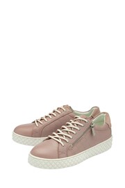 Lotus Pink Leather Zip-Up Trainers - Image 2 of 3