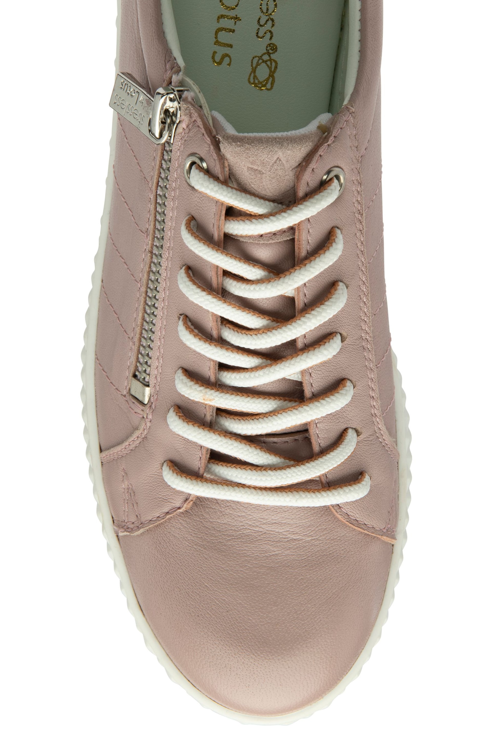 Lotus Pink Leather Zip-Up Trainers - Image 3 of 3