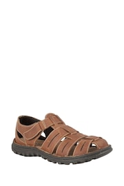 Lotus Brown Leather Fisherman Sandals - Image 1 of 4