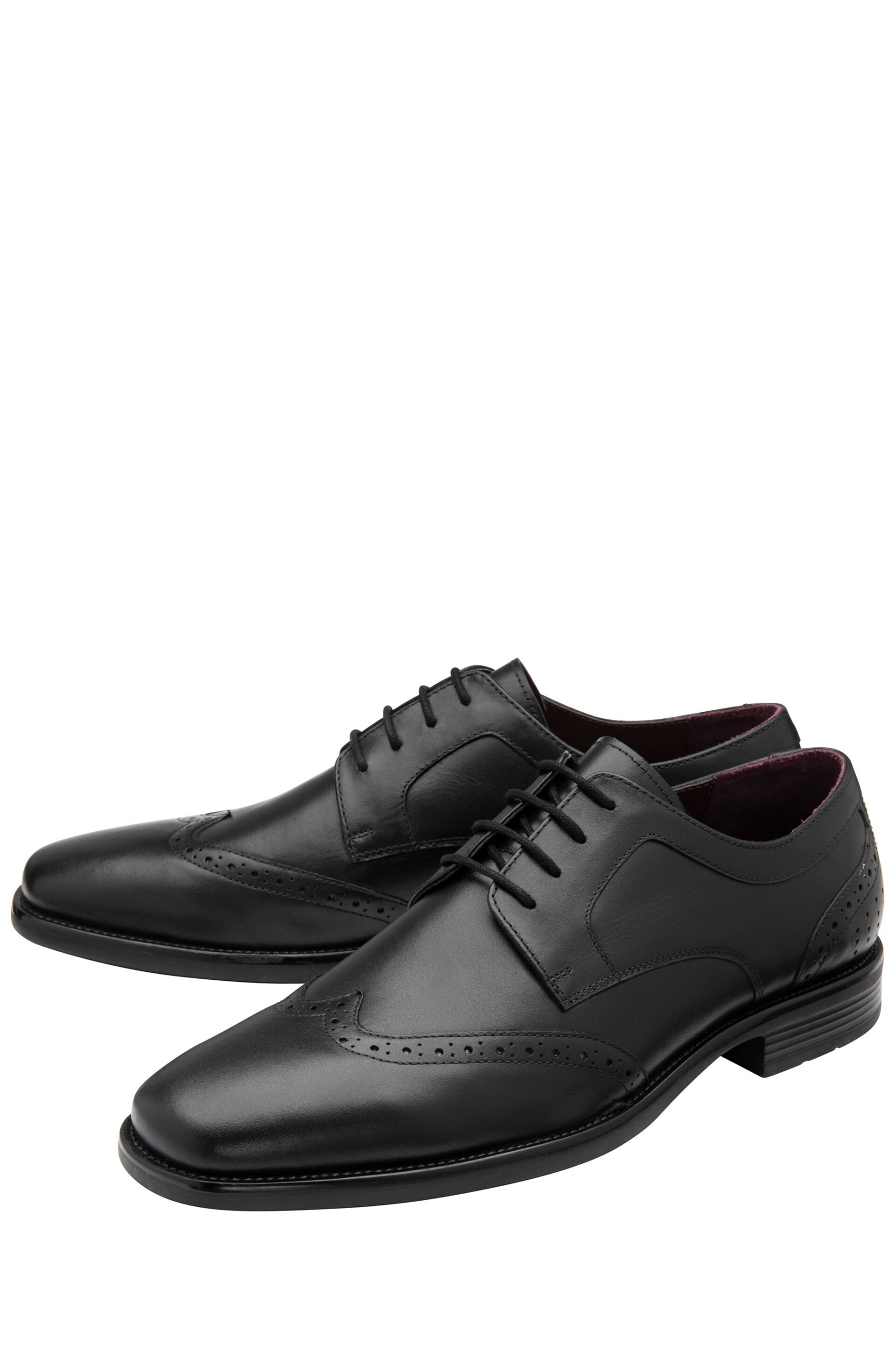 Lotus Black Leather Lace-Up Brogues - Image 2 of 4