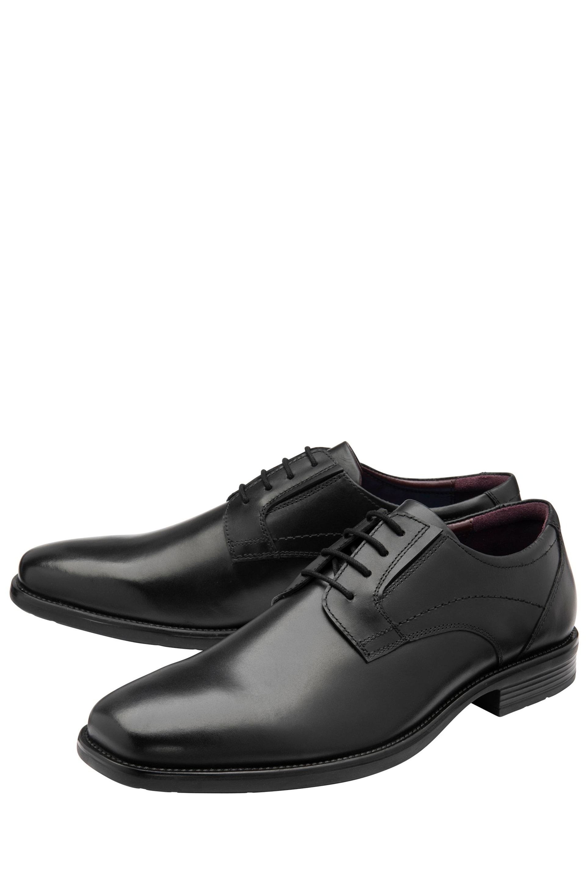 Lotus Black Leather Derby Shoes - Image 2 of 4