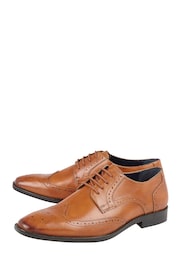 Lotus Brown Leather Lace-Up Brogues - Image 2 of 4