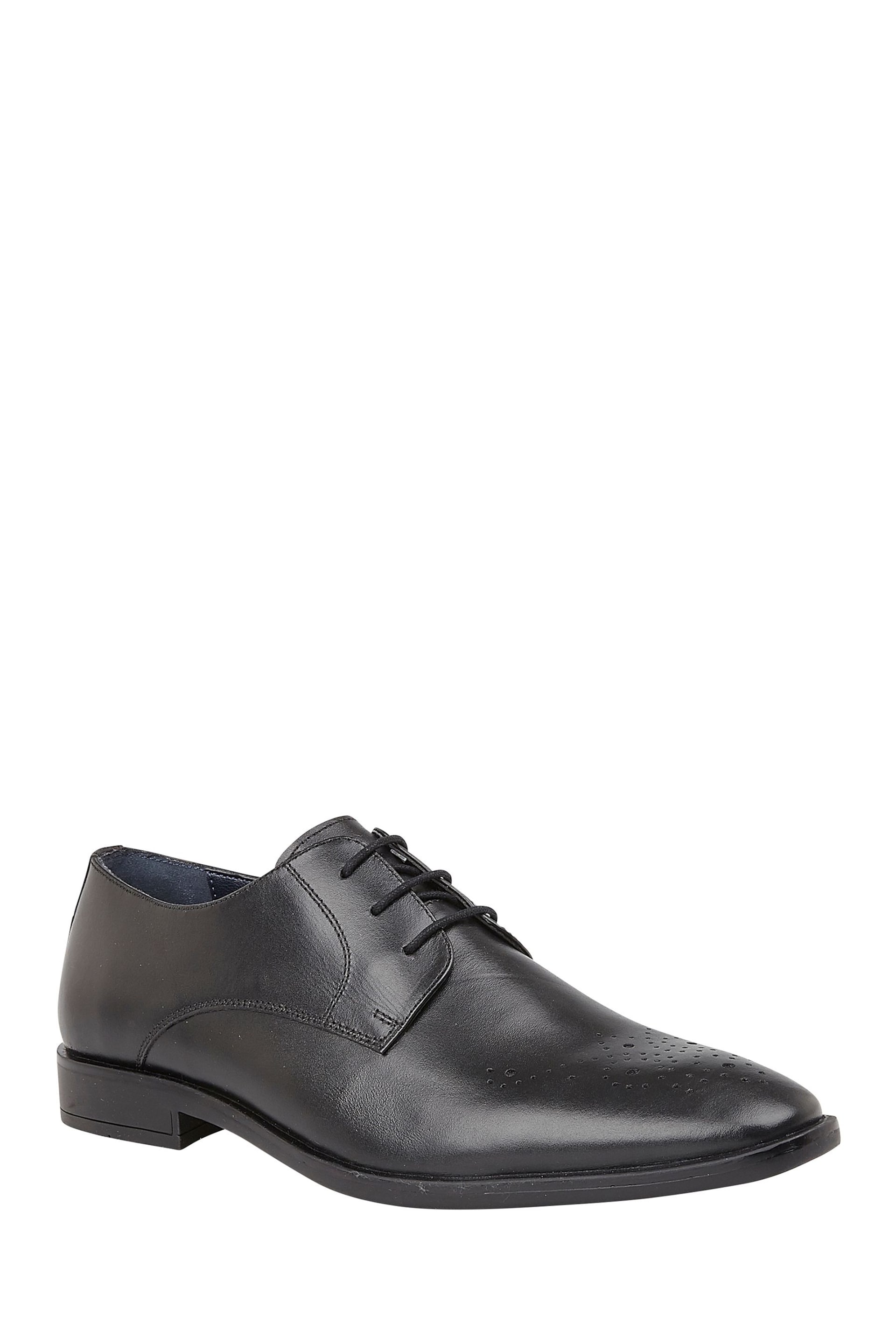 Lotus Black Olive Leather Derby Shoes - Image 1 of 4