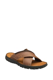 Lotus Brown Leather Mule Sandals - Image 1 of 4