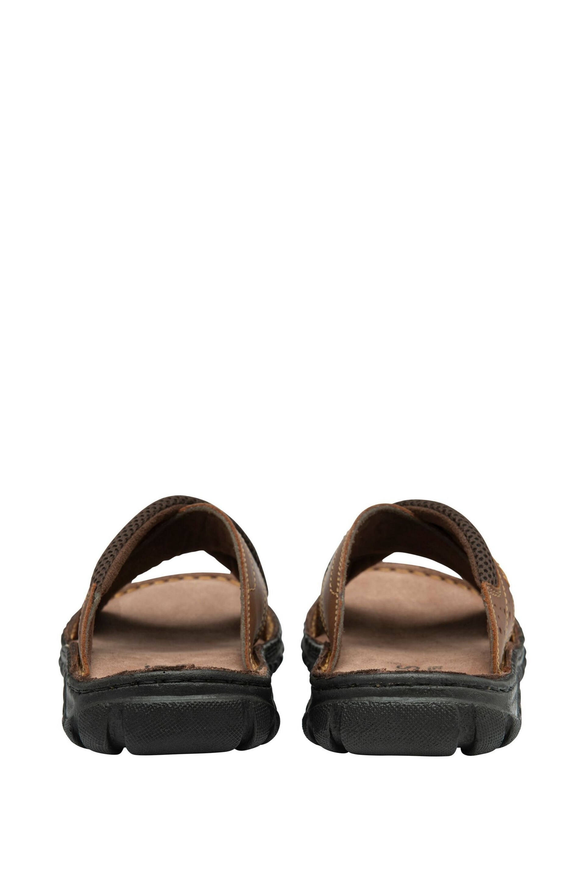 Lotus Brown Leather Mule Sandals - Image 3 of 4