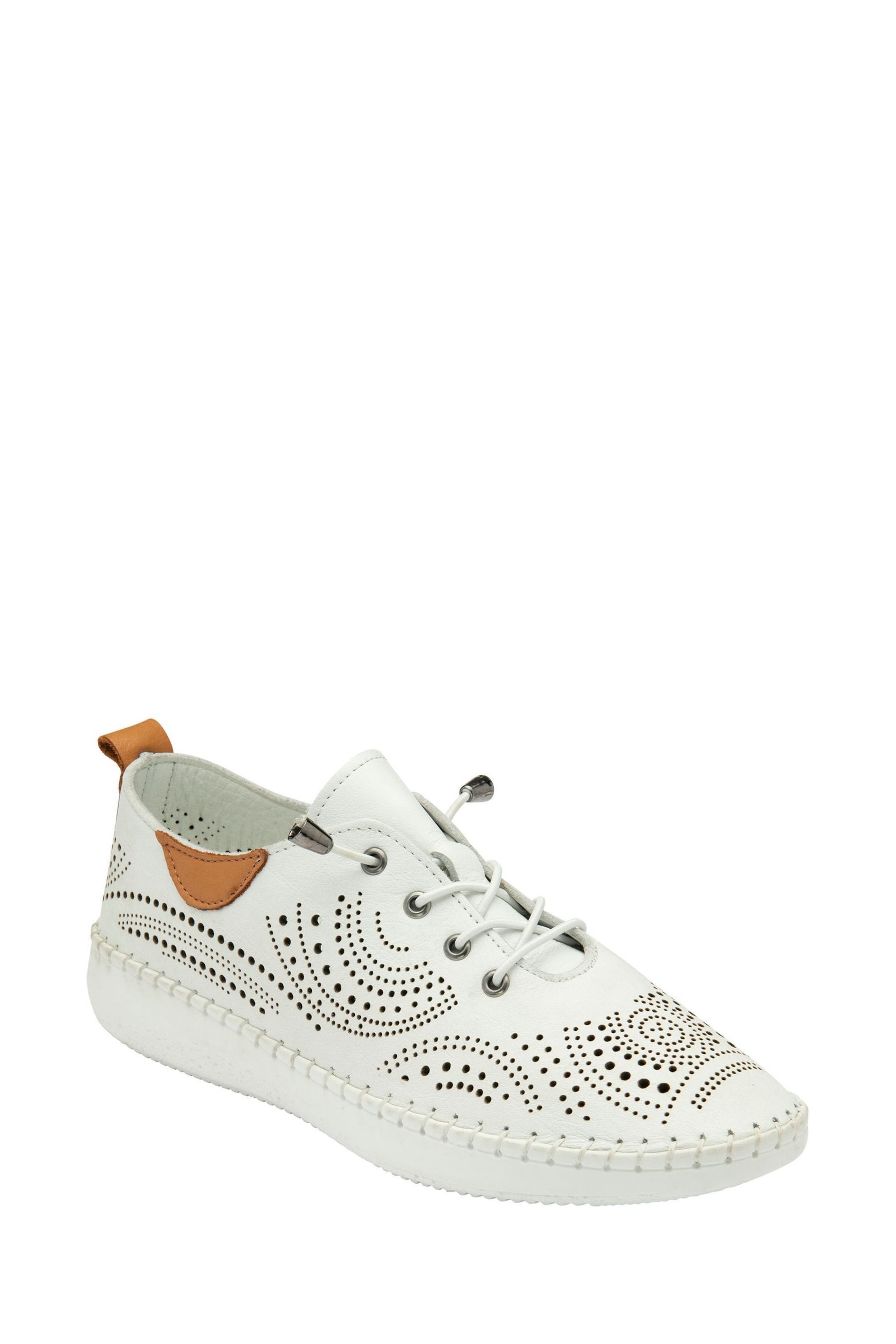 Lotus White Leather Casual Shoes - Image 1 of 4