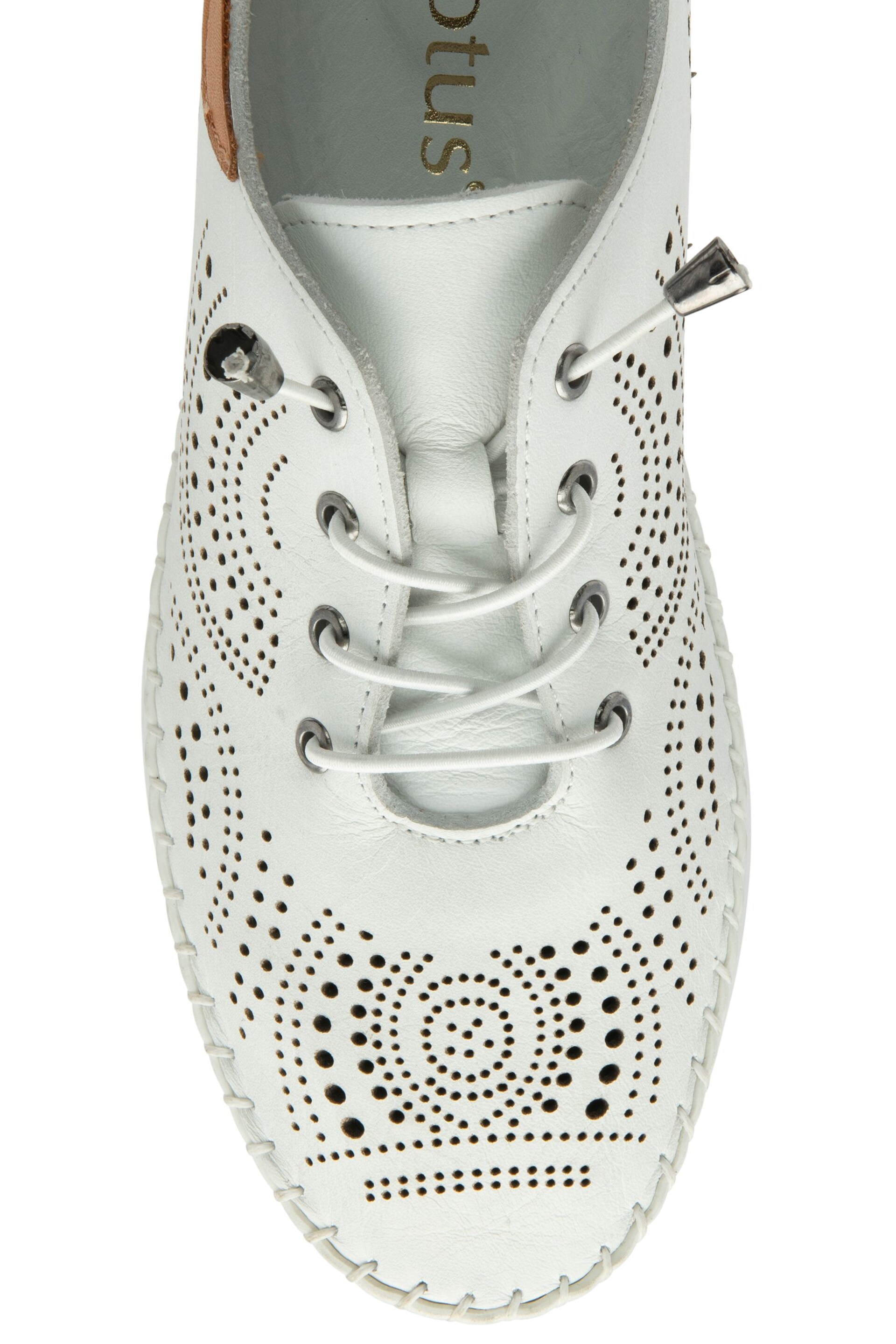 Lotus White Leather Casual Shoes - Image 4 of 4