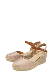 Lotus Pink/Cream Espadrille Wedge Sandals - Image 2 of 4