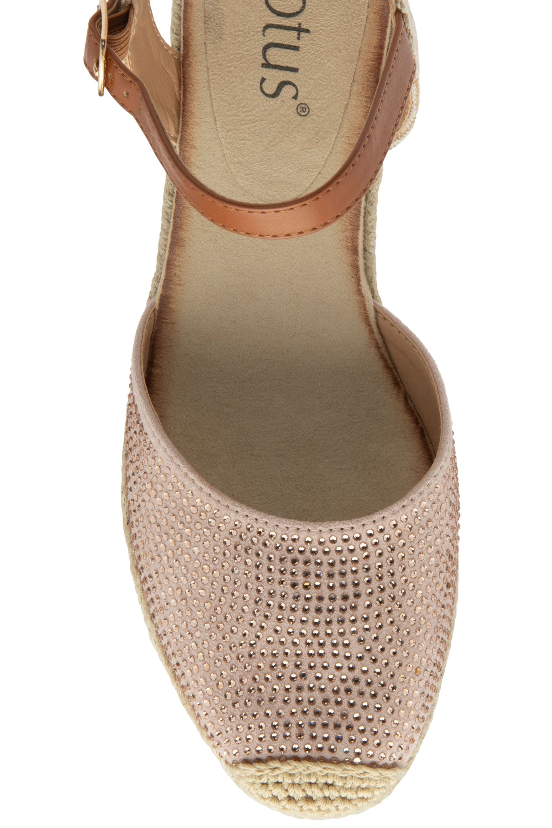 Lotus Pink/Cream Espadrille Wedge Sandals - Image 4 of 4
