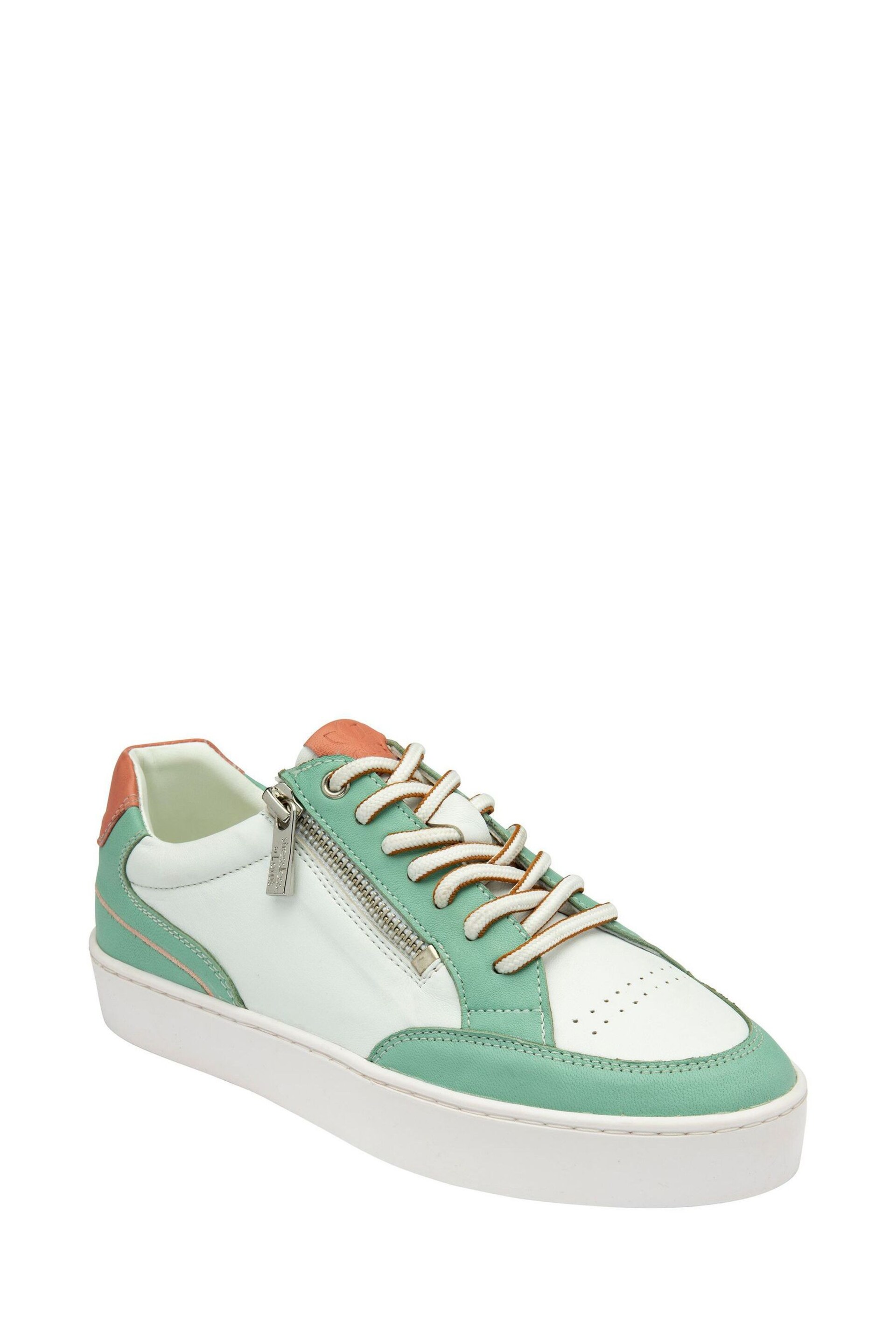 Lotus Green Leather Zip-Up Trainers - Image 1 of 4