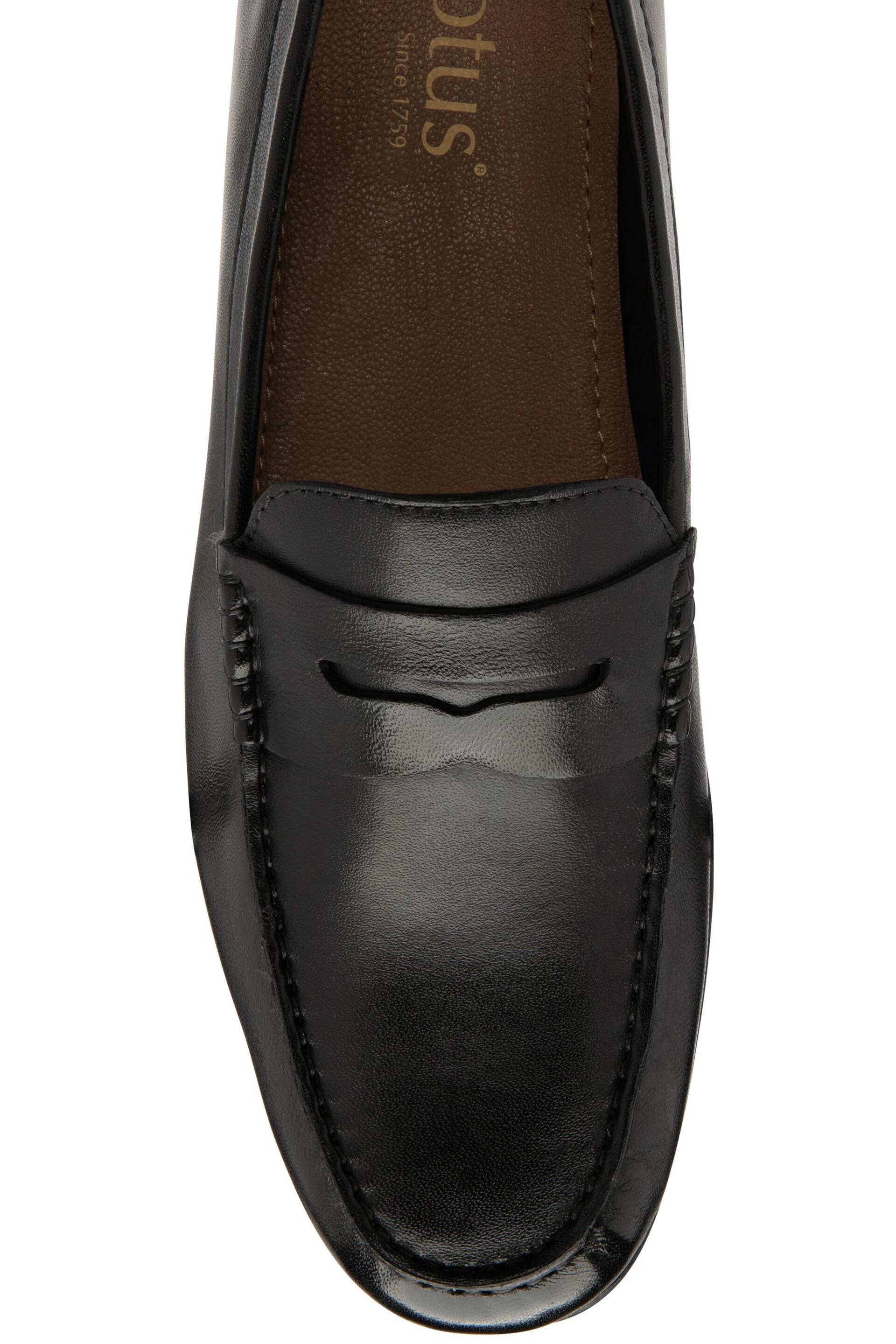 Lotus Black Leather Loafers - Image 4 of 4