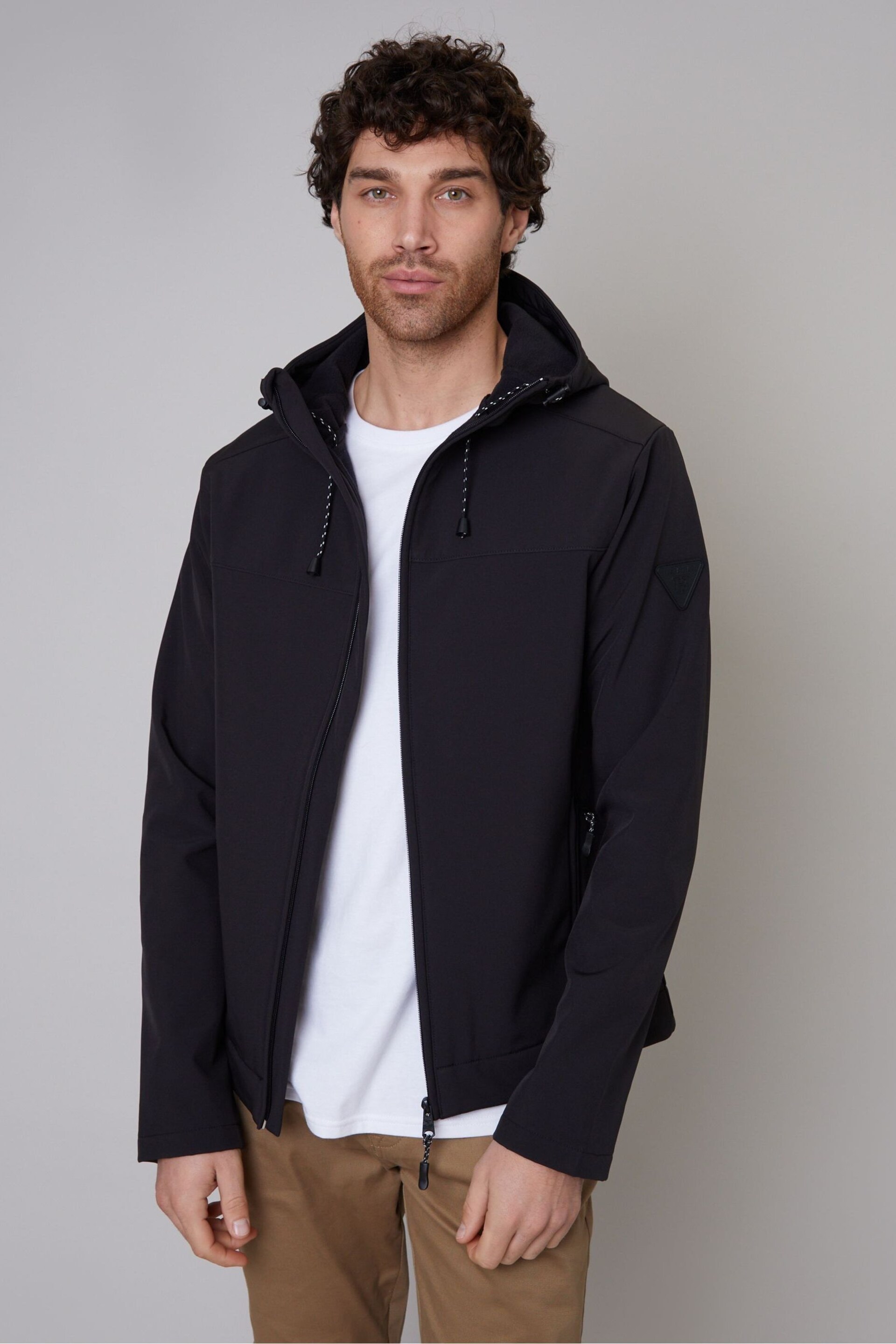 Threadbare Black Fleece Lined Hooded Jacket - Image 1 of 5