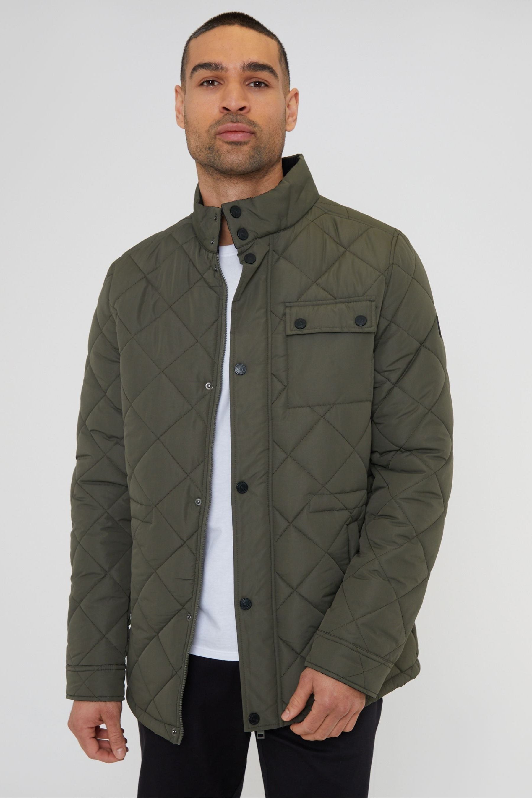 Threadbare Men s Showerproof Waterproof Diamond Quilted Jacket