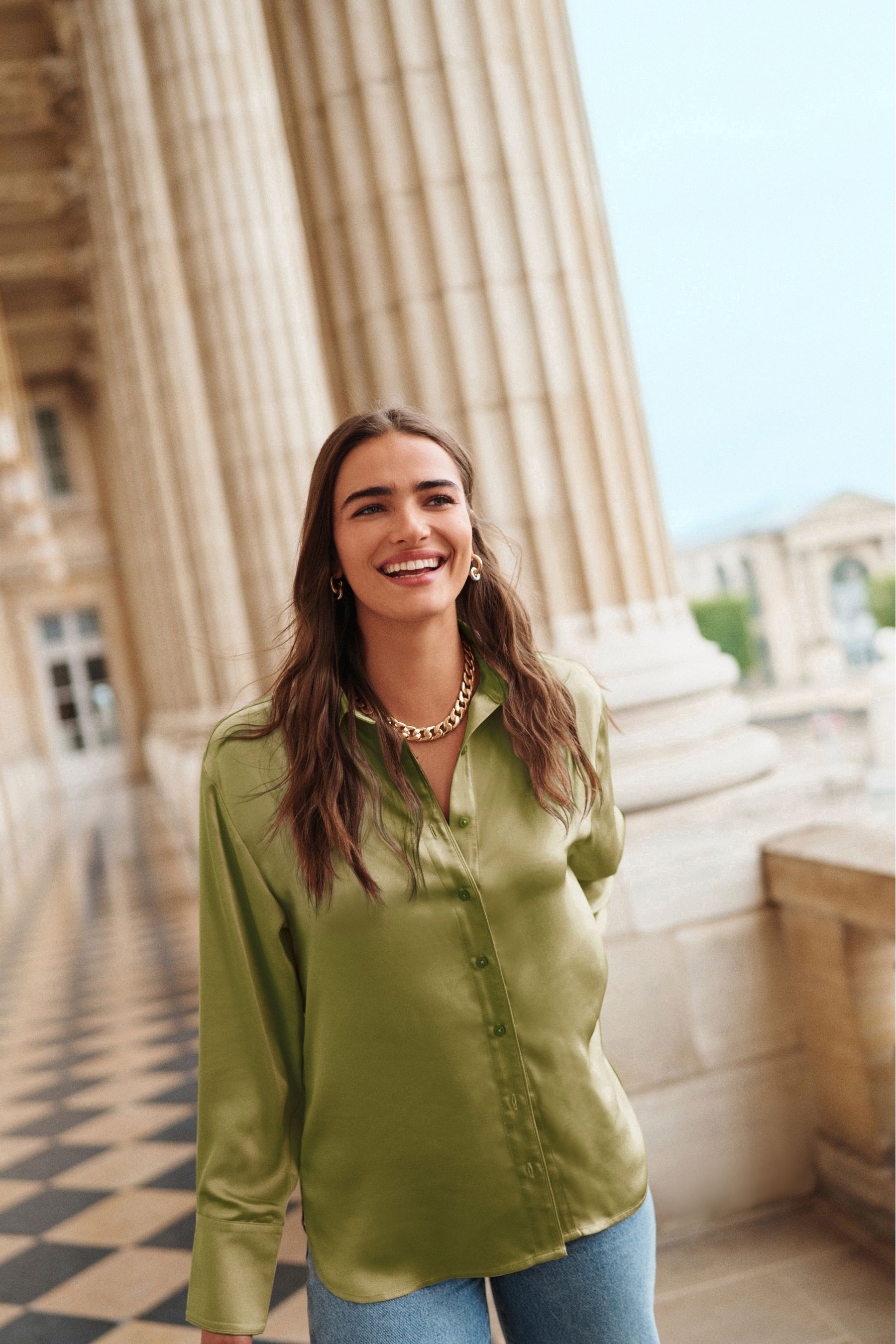 Buy Olive Green Shirt from Next Gibraltar