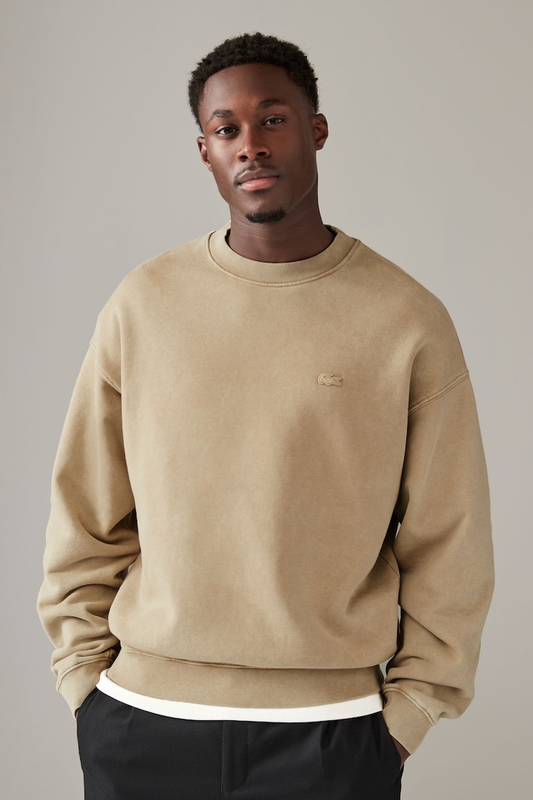 Lacoste Washed Brown Sweatshirt - Image 1 of 4