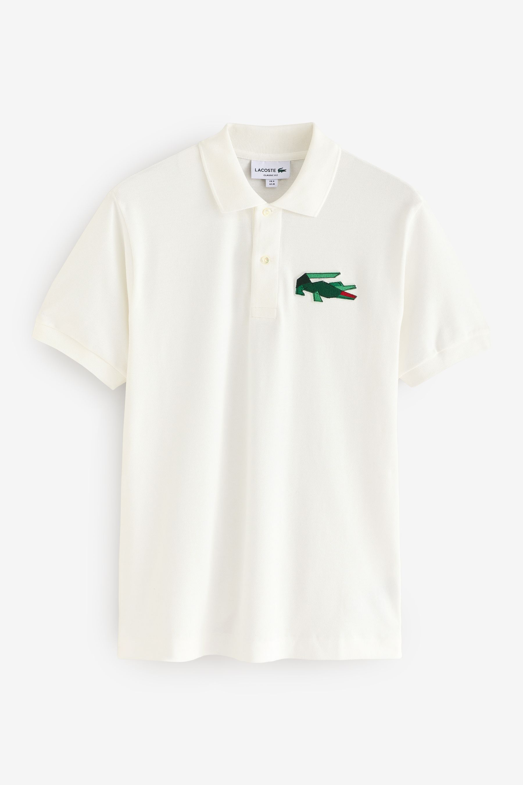 Buy Lacoste Cream Embroidered Large Croc 100 Cotton Polo Shirt from the Next UK online shop