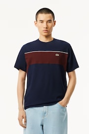 Lacoste Mens Blue Colourblock T-Shirt - Image 3 of 6