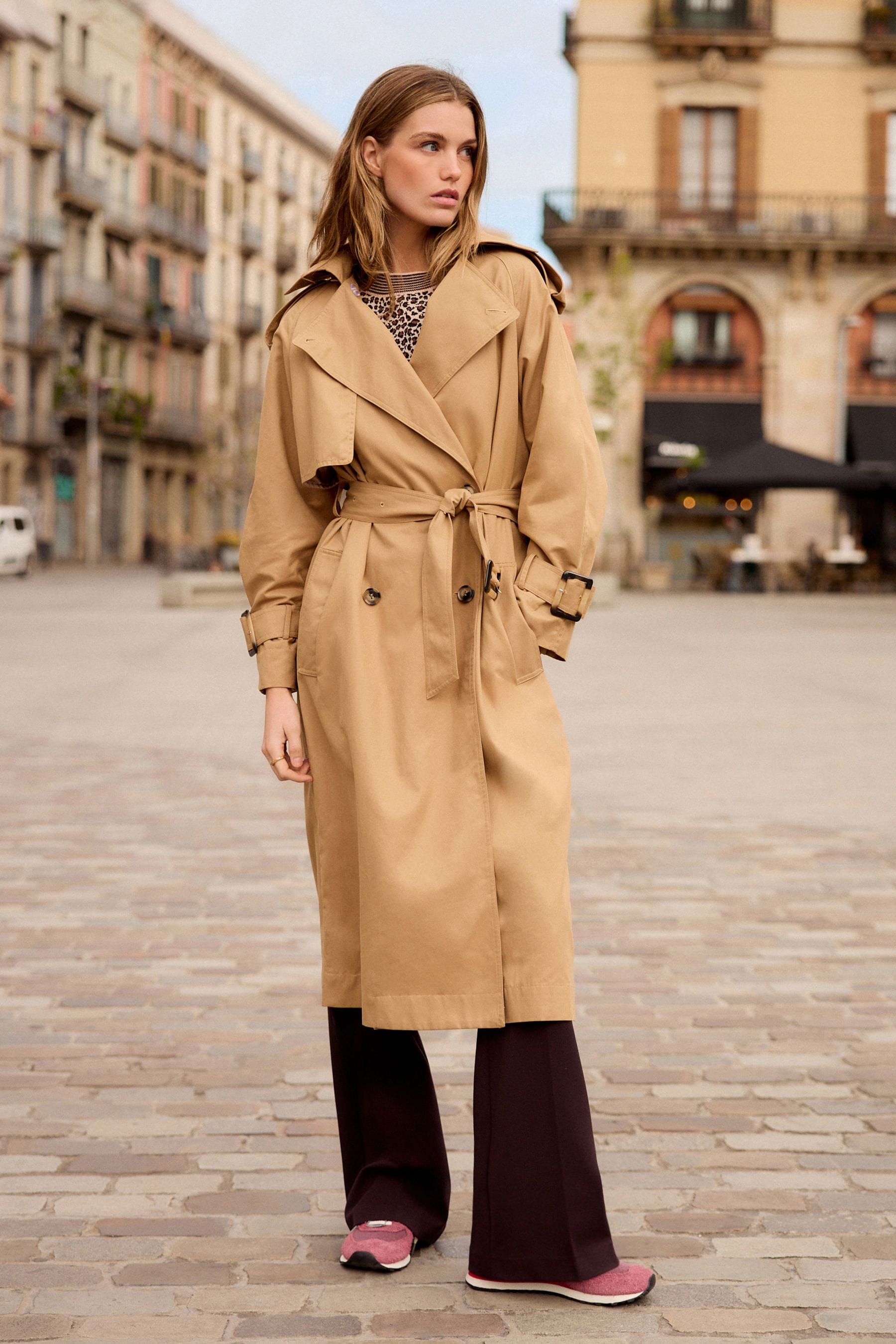 Buy Camel Natural Belted Trench Hooded Double Breasted Coat from the Next UK online shop