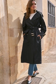 Black Belted Trench Coat - Image 2 of 7