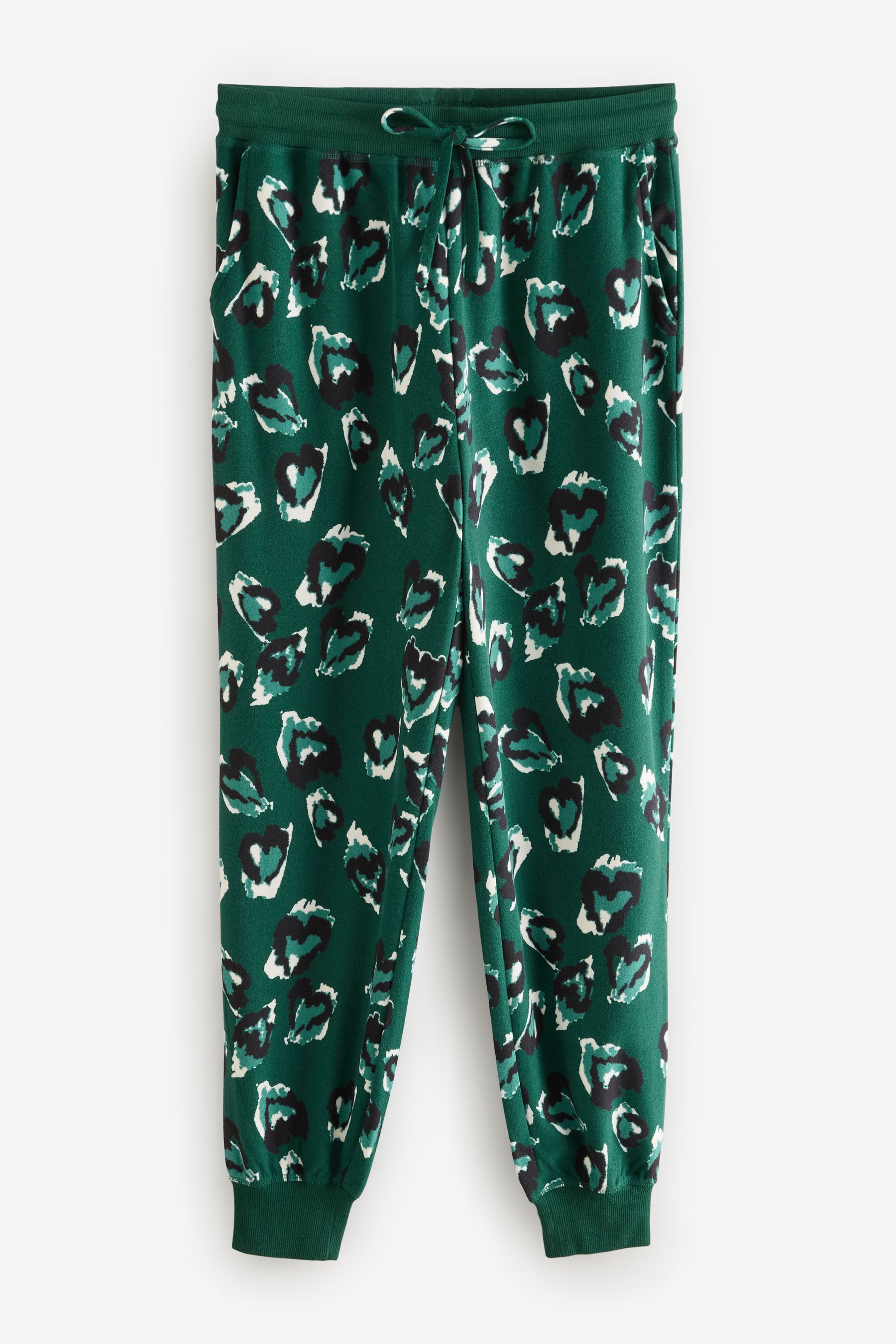 Green leopard print joggers best sale