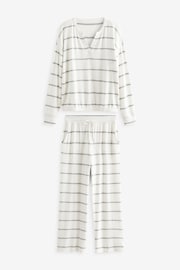 White Stripe Supersoft Long Sleeve Pyjamas - Image 7 of 10