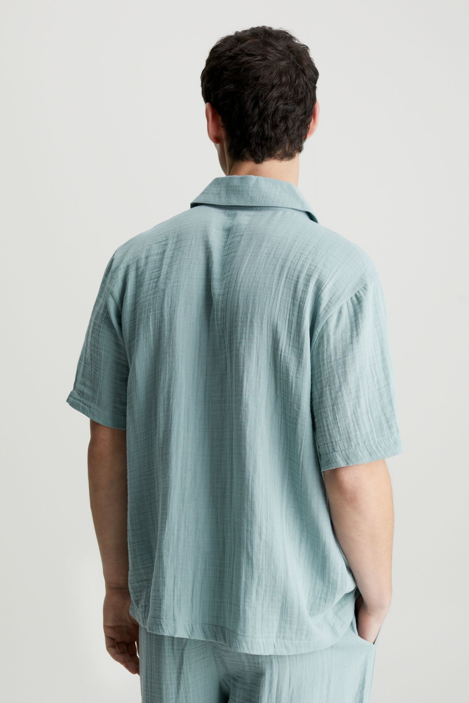 Calvin Klein Blue Plain Button Down Shirt - Image 2 of 4