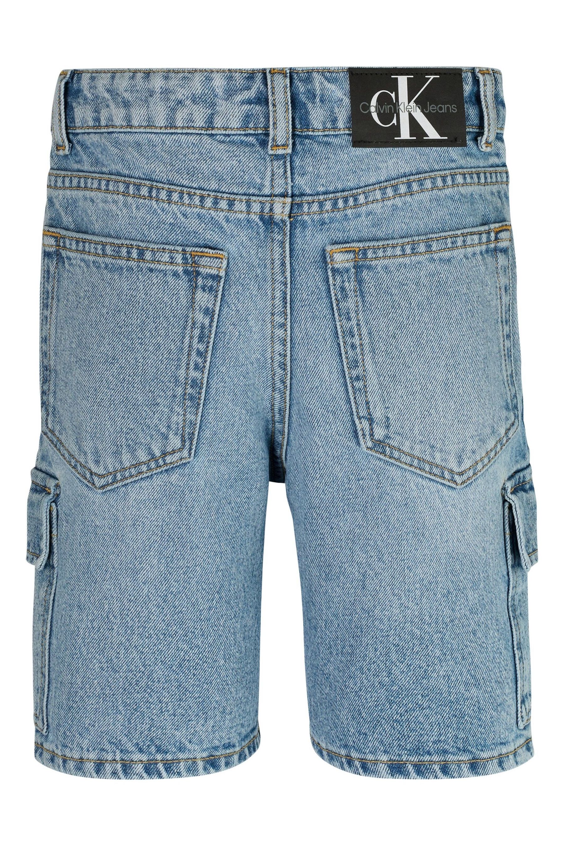 Buy Calvin Klein Blue Cargo Denim Shorts from Next Luxembourg
