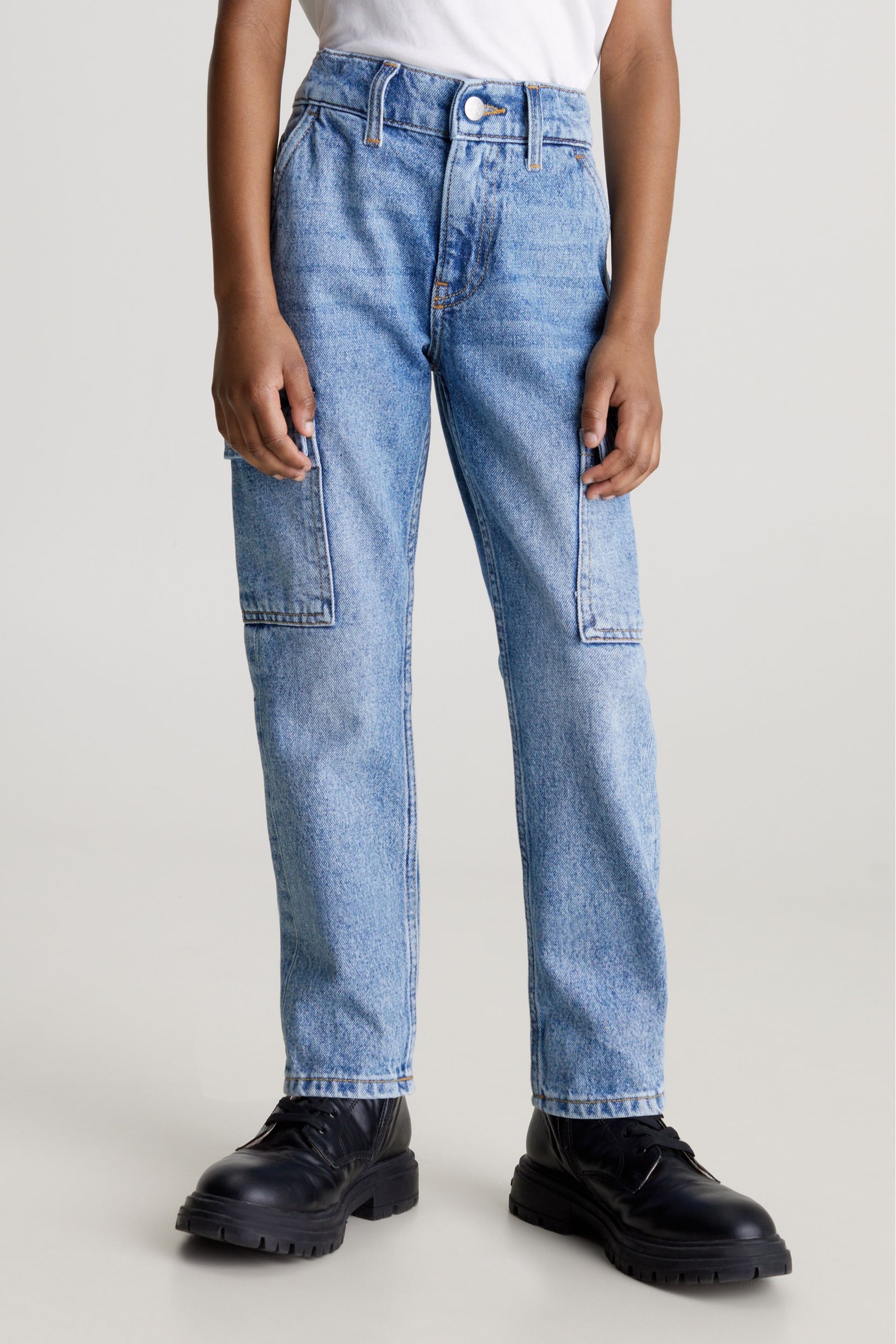 Calvin Klein Jeans Blue Cargo Denim Jeans - Image 1 of 4