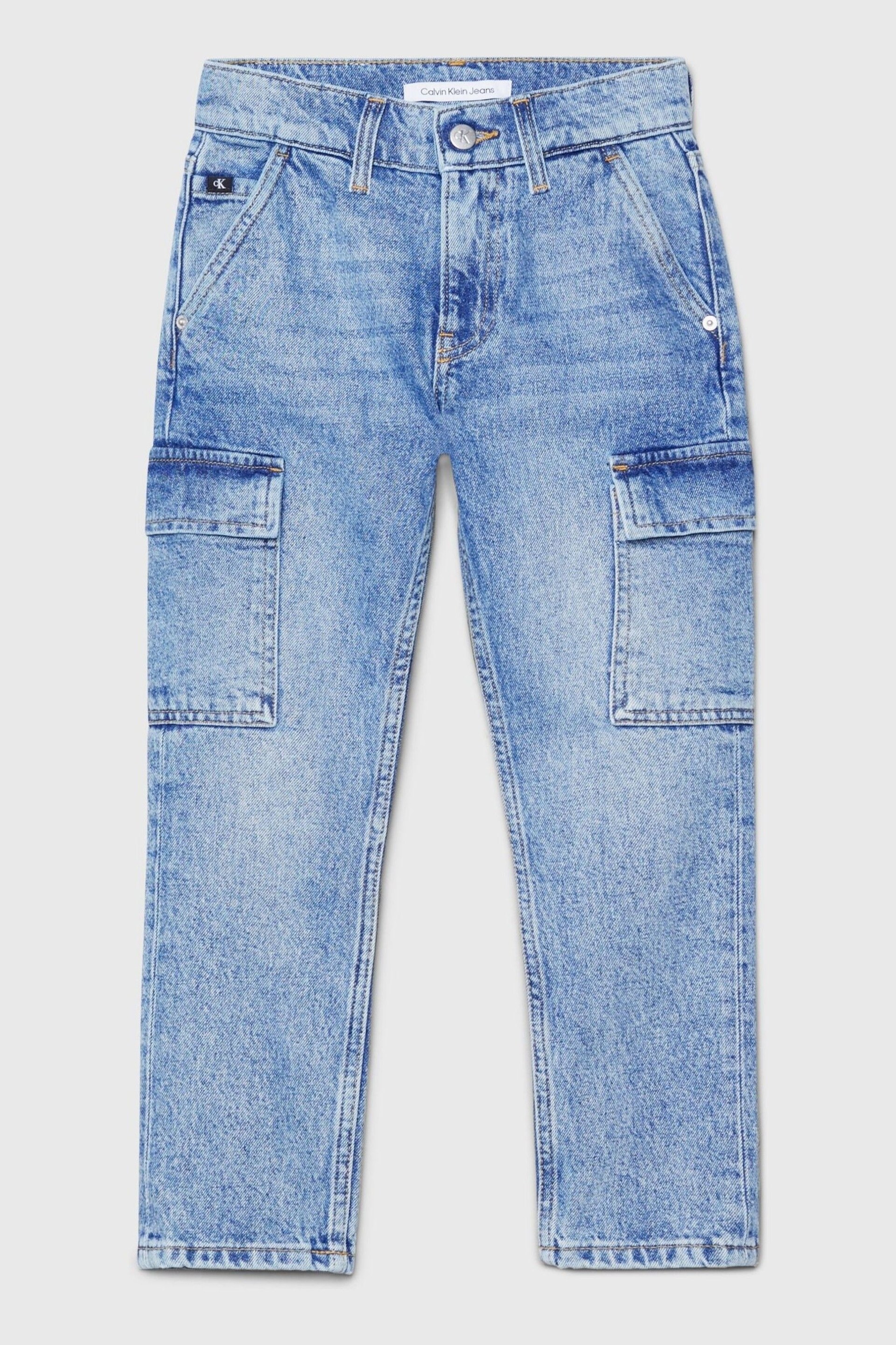 Calvin Klein Jeans Blue Cargo Denim Jeans - Image 4 of 4