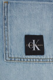 Calvin Klein Blue Logo Denim Shirt - Image 6 of 6