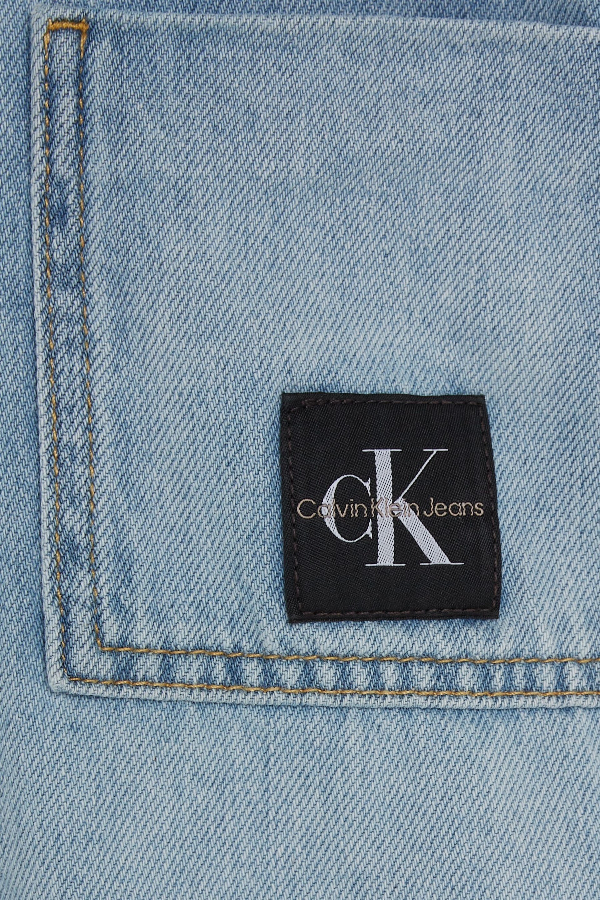 Calvin Klein Blue Logo Denim Shirt - Image 6 of 6