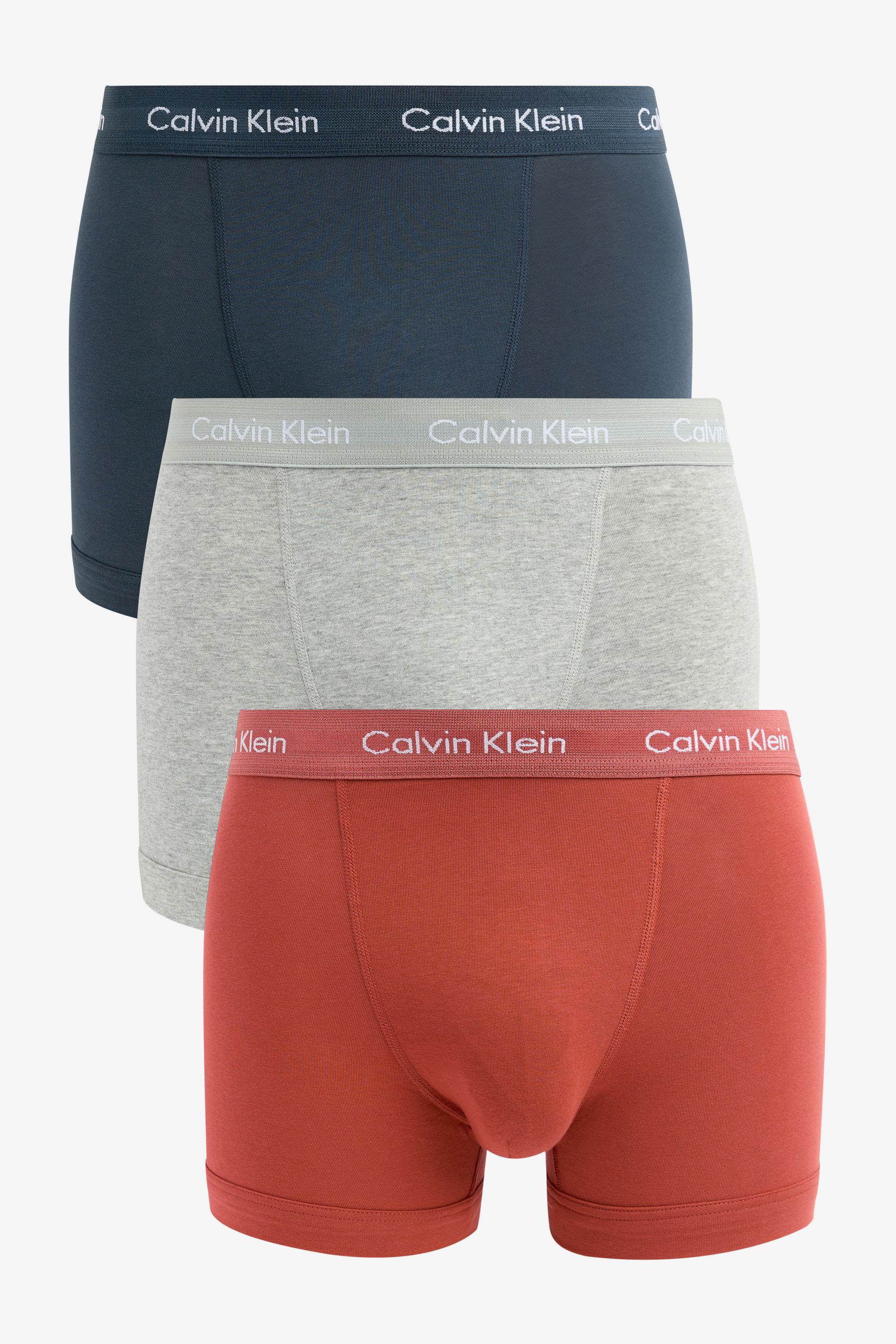 Buy Calvin Klein Navy Grey Orange Classic Stretch Trunks 3 Pack Boxers from Next USA