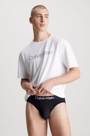 Calvin Klein White Slogan Crew Neck T-Shirt - Image 1 of 4