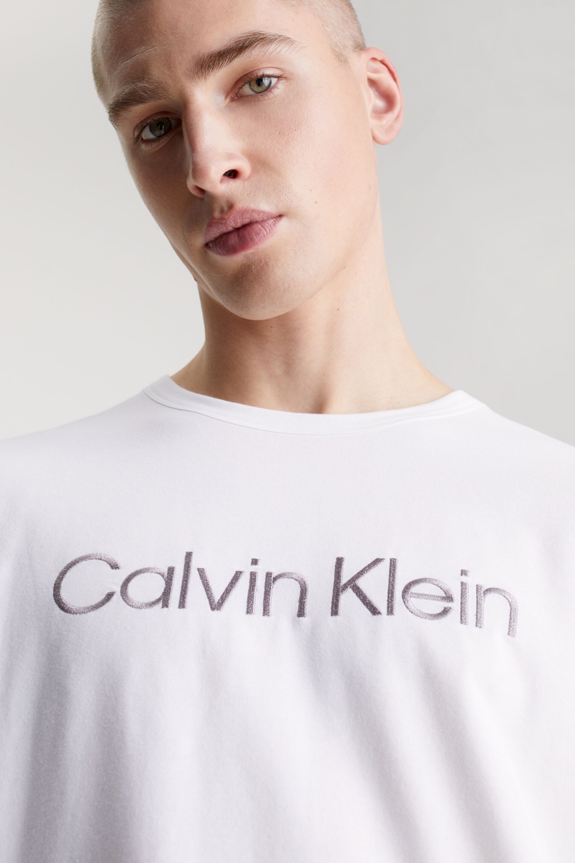 Calvin Klein White Slogan Crew Neck T-Shirt - Image 3 of 4