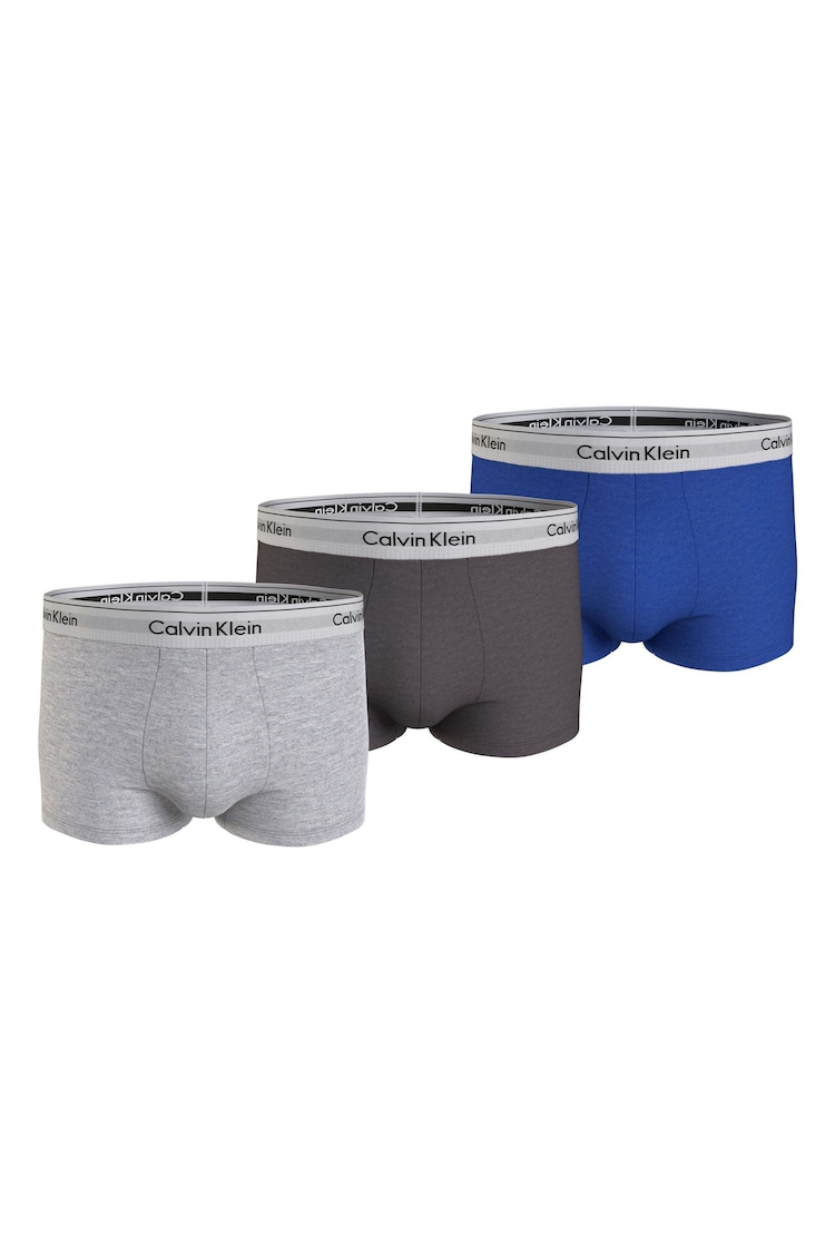 Calvin Klein Grey Chrome Plain Trunks 3 Pack - Image 2 of 5