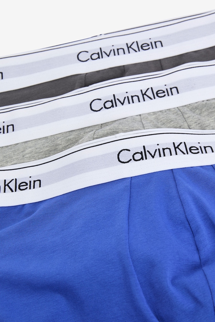 Calvin Klein Grey Chrome Plain Trunks 3 Pack - Image 5 of 5