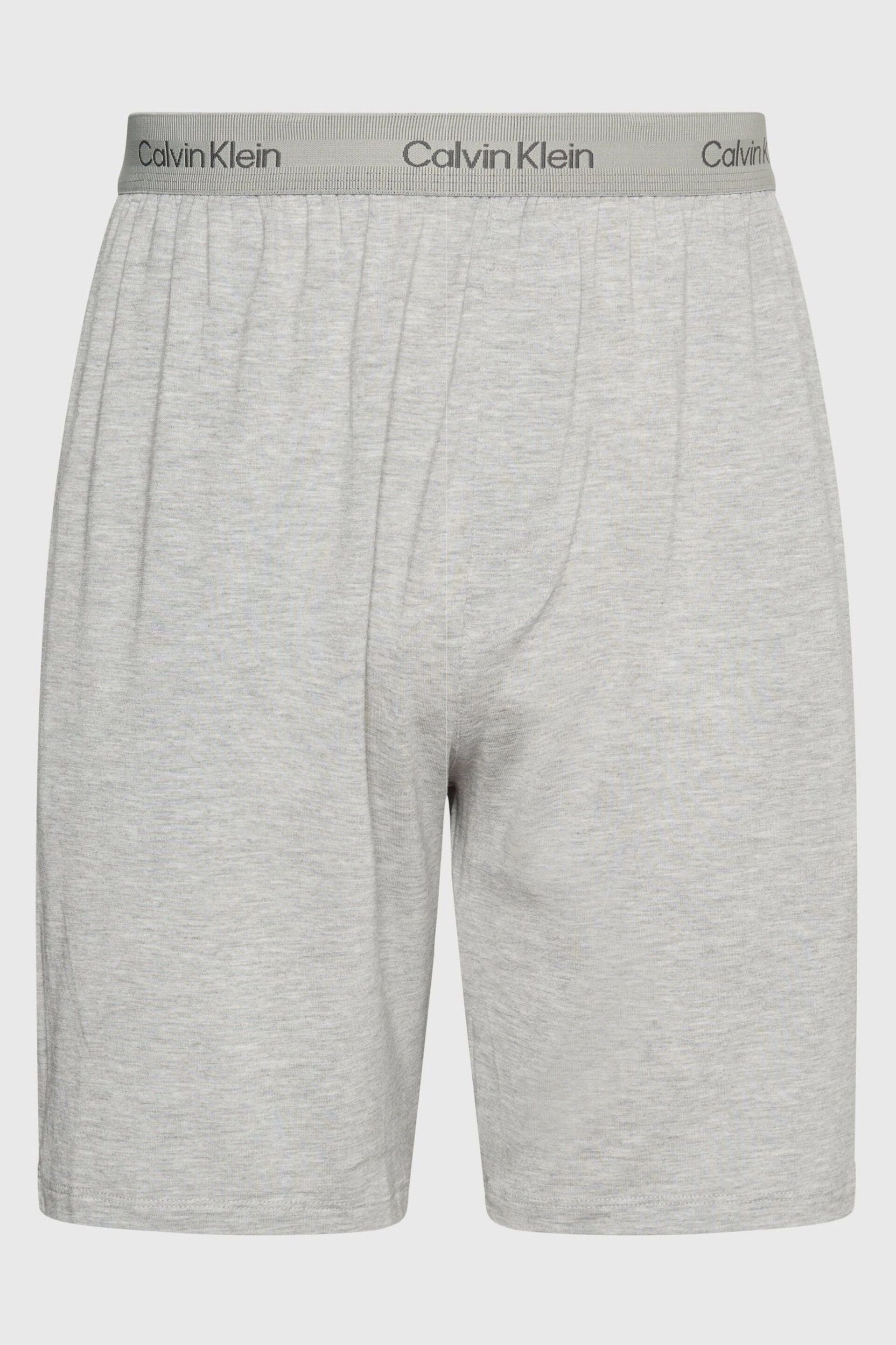 Calvin Klein Grey Slogan Sleep Shorts - Image 1 of 1