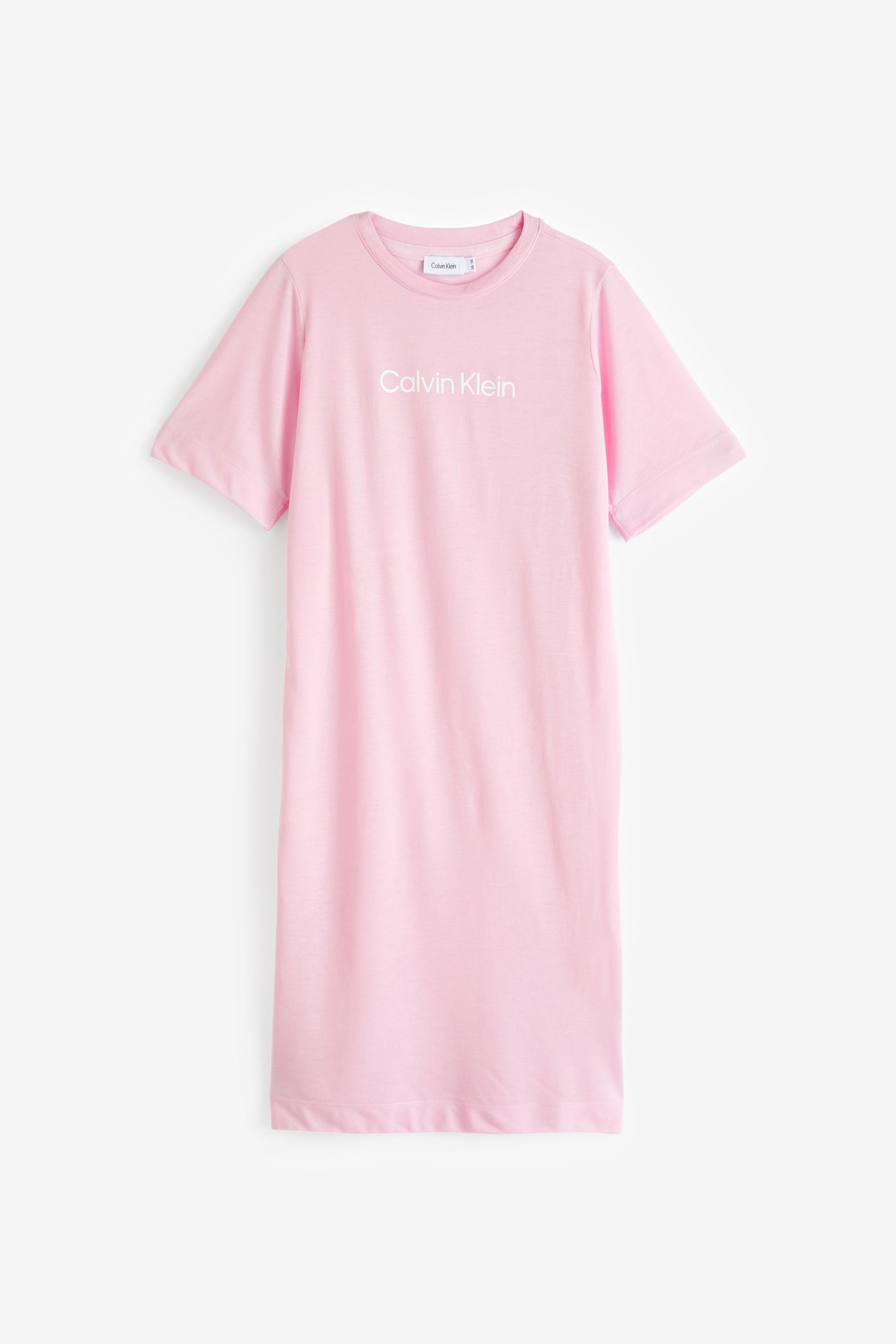 Calvin Klein Pink Slogan Nightdress - Image 1 of 1