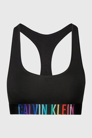 Calvin Klein Black Chrome Slogan Bralette - Image 1 of 2