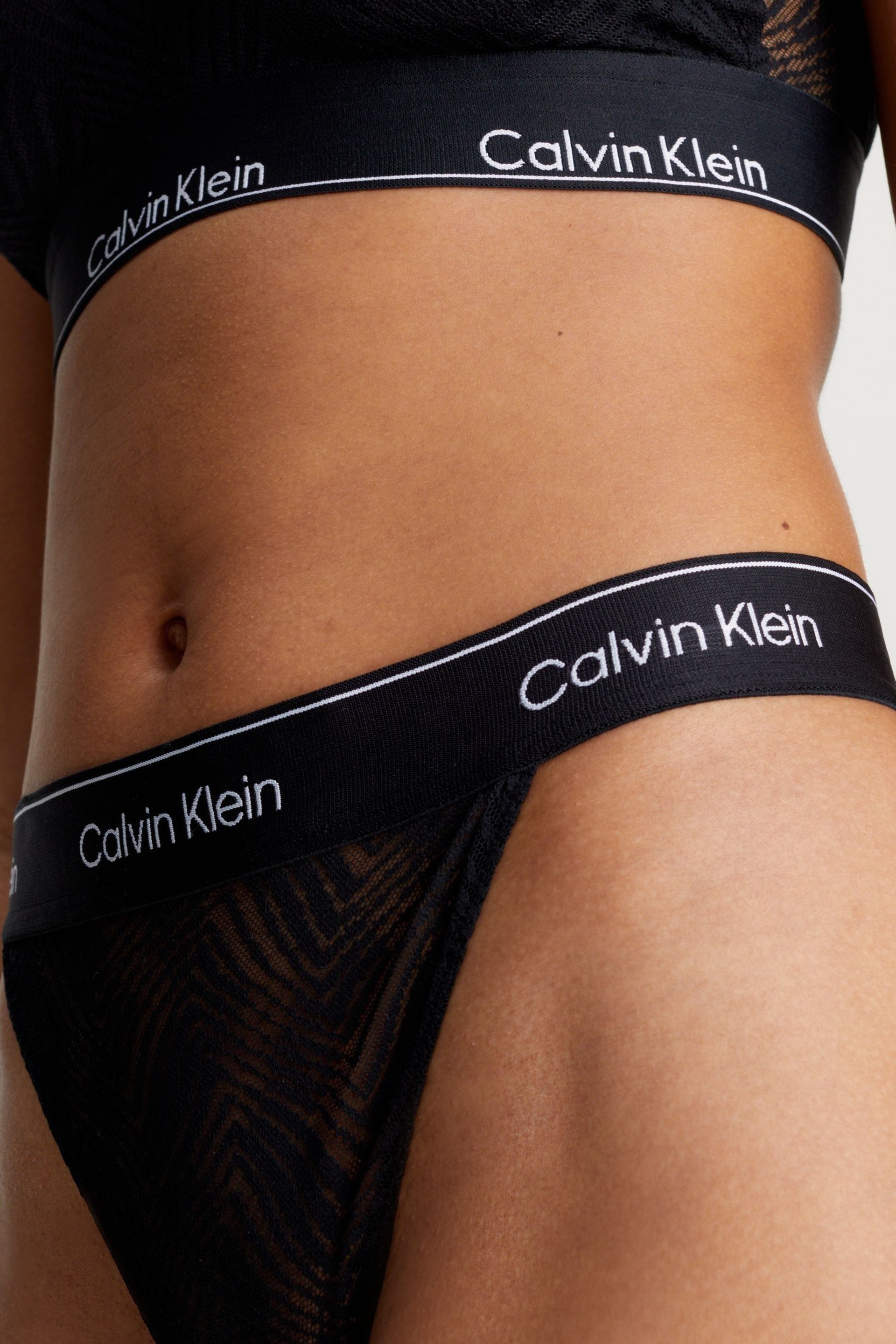 Calvin Klein Black String Thongs - Image 5 of 6