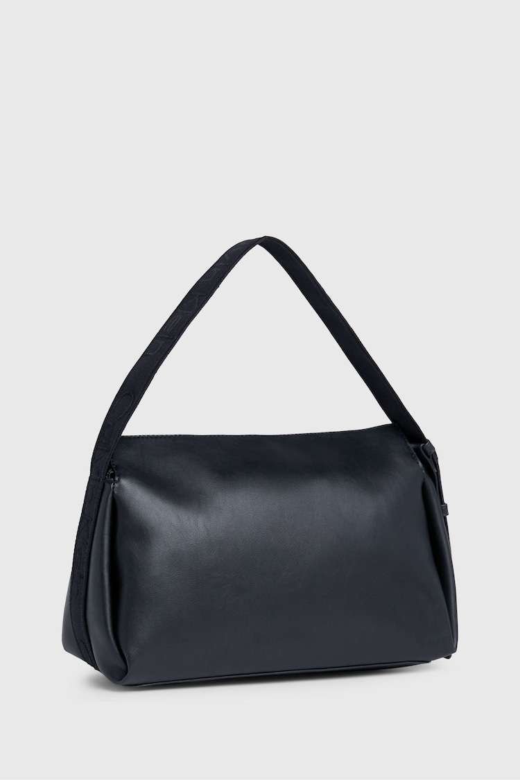 Calvin Klein Black Slogan Shoulder Bag - Image 2 of 4