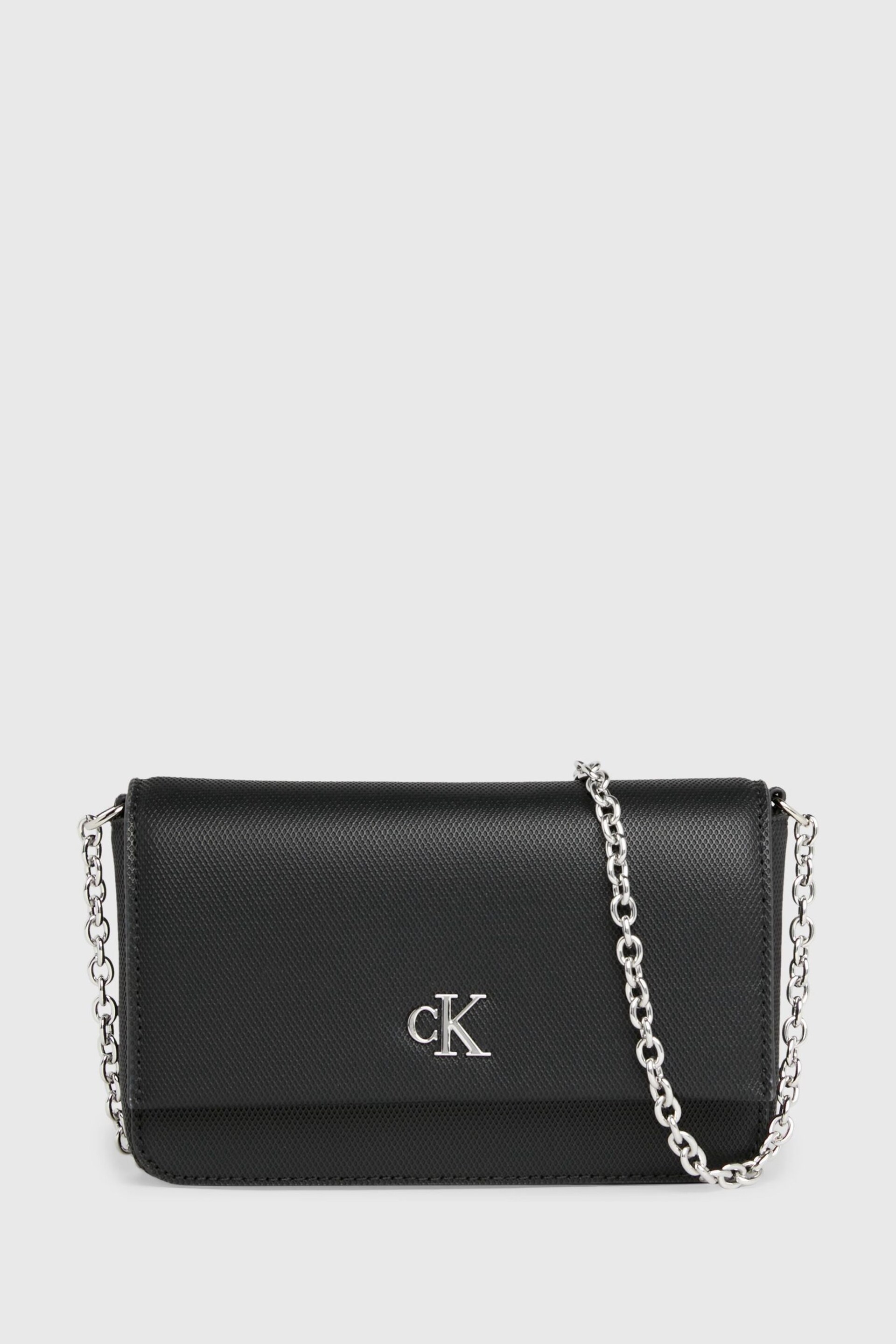 Calvin Klein Black Logo Monogram Chain Bag - Image 2 of 5