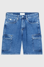 Calvin Klein Blue 90’s Loose Denim Cargo Shorts - Image 3 of 3