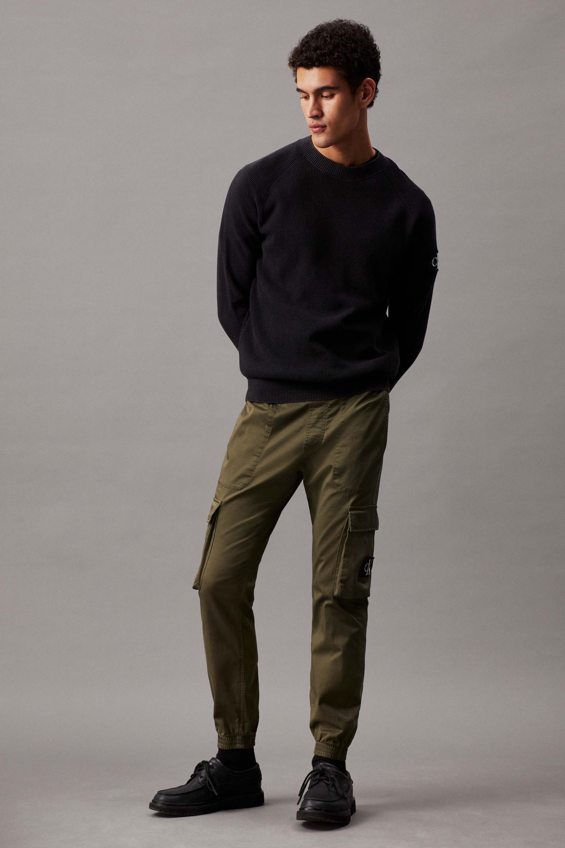 Calvin Klein Green Skinny Logo Cargo Trousers - Image 1 of 3