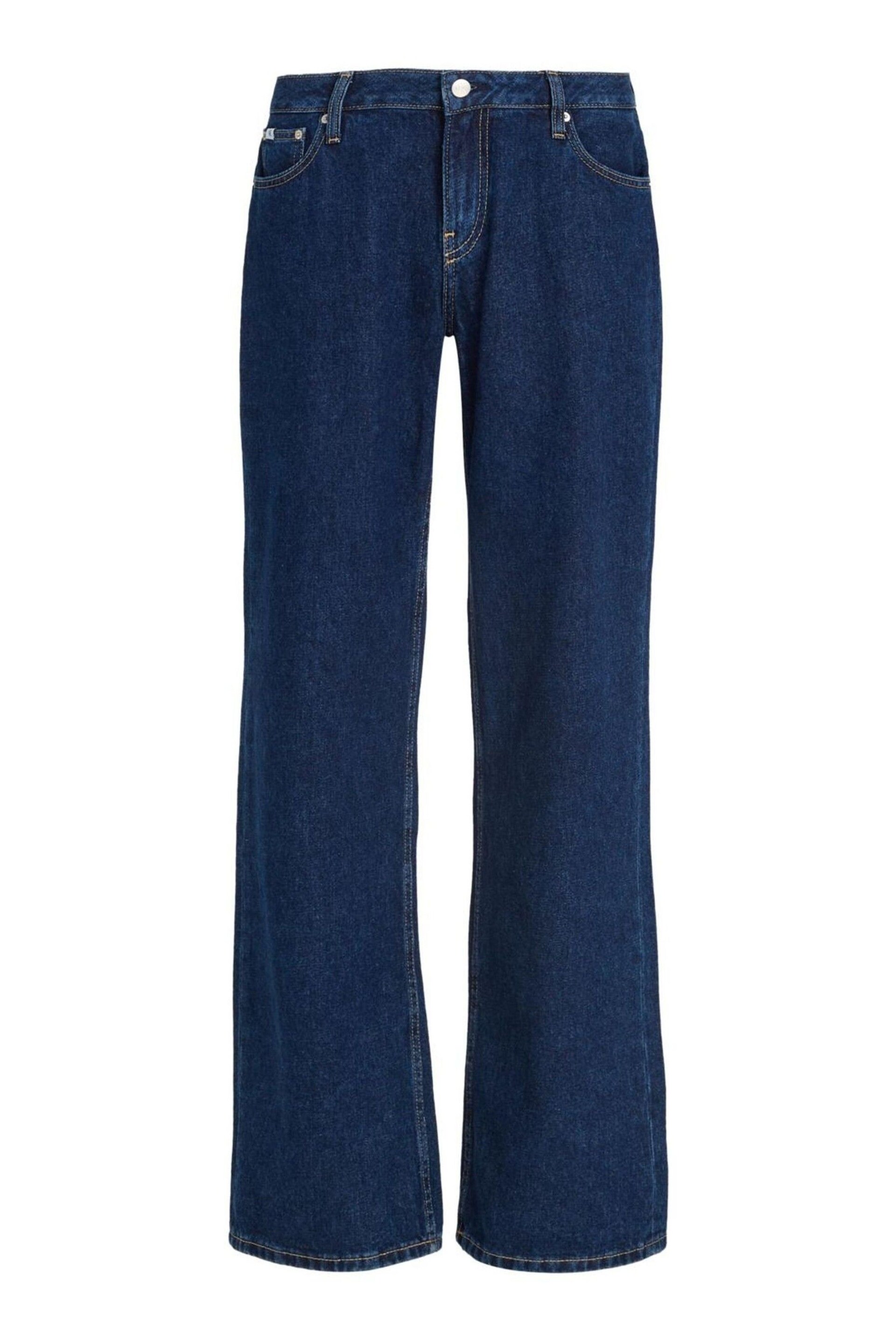 Calvin Klein Blue Low Rise Baggy Jeans - Image 4 of 5