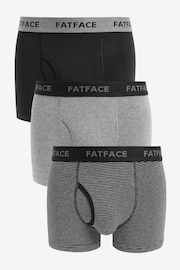 FatFace Grey Classic Stripe Boxers 3 Pack - Image 1 of 6