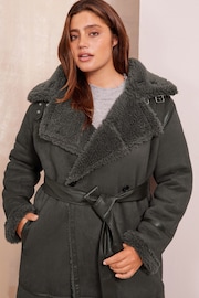 Friends Like These Grey Curve Longline Trim Coat - Image 3 of 4