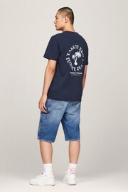 Tommy Jeans Blue Novelty Graphic T-Shirt - Image 2 of 6