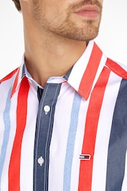Tommy Jeans White Relaxed Stripe Shirt - Image 3 of 6