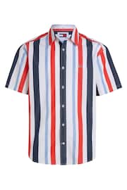 Tommy Jeans White Relaxed Stripe Shirt - Image 4 of 6